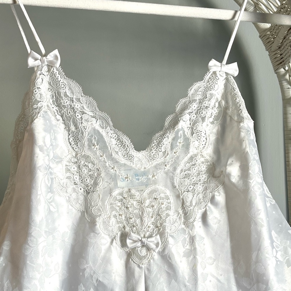 Gorgeous Vintage Floral Heart Lace Bodysuit with Bows